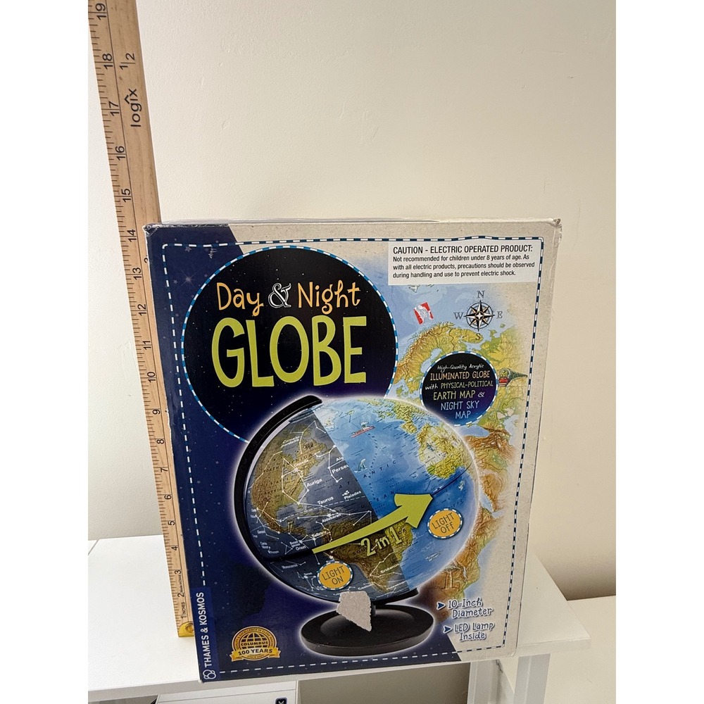 Thames & Kosmos Day & Night Globe 10-Inch Illuminated 2-in-1 Earth & Star Map